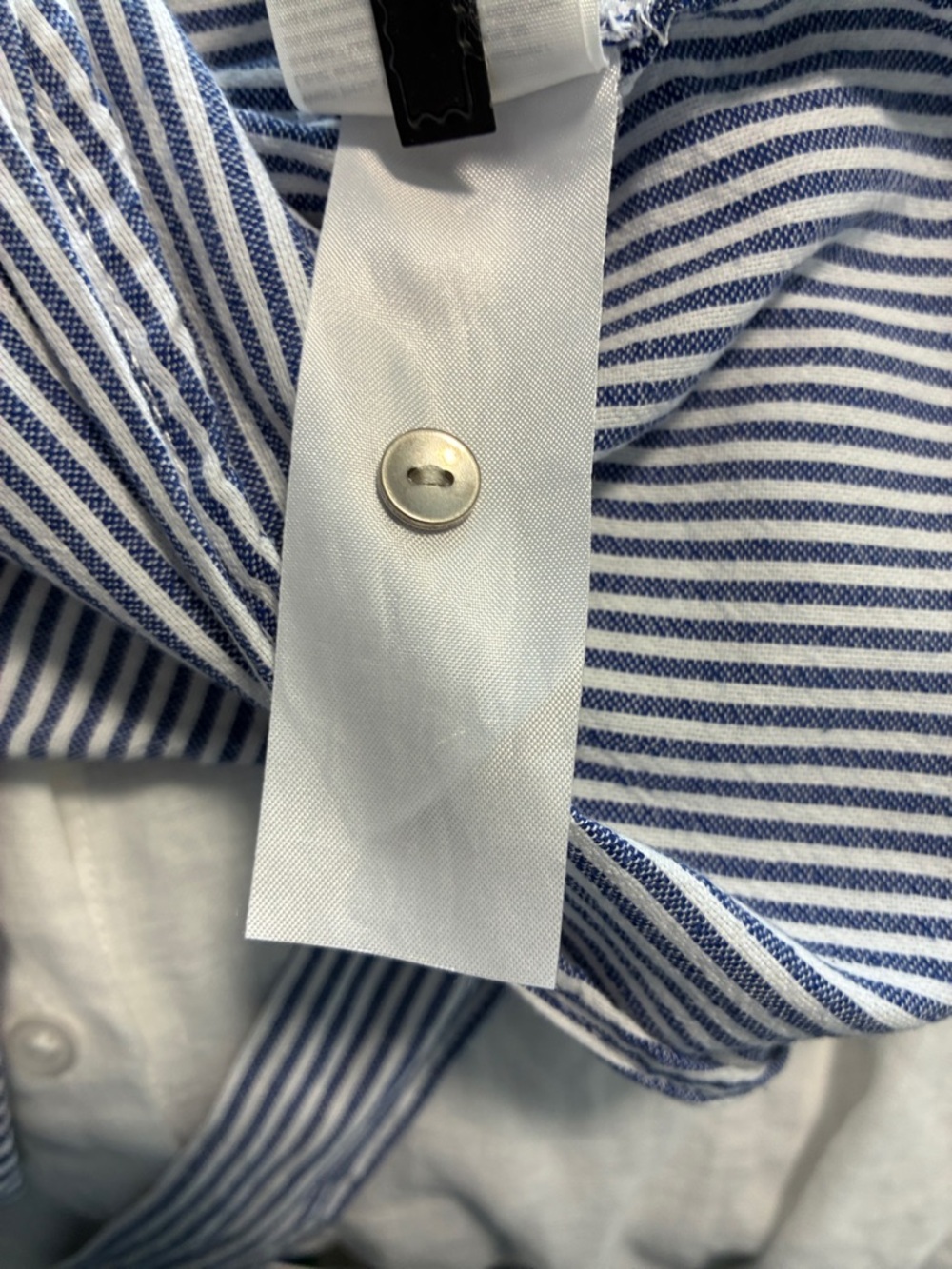 Only - Blue and White Striped Tie-Front Long Sleeve Top - Picture 10 of 12